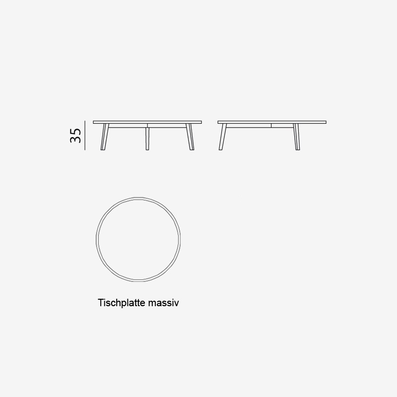 Gervasoni GRAY 46 Couchtisch Ø 130 cm, Eiche gebleicht