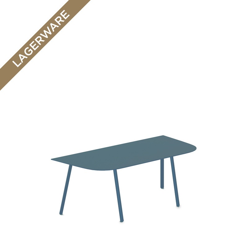 Fast MOSAIKO halbrunder Couchtisch, petrolblau