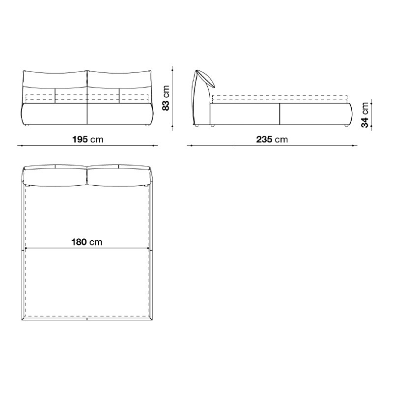 B&B Italia BAMBOLETTO Bett - für Matratze 180 x 200