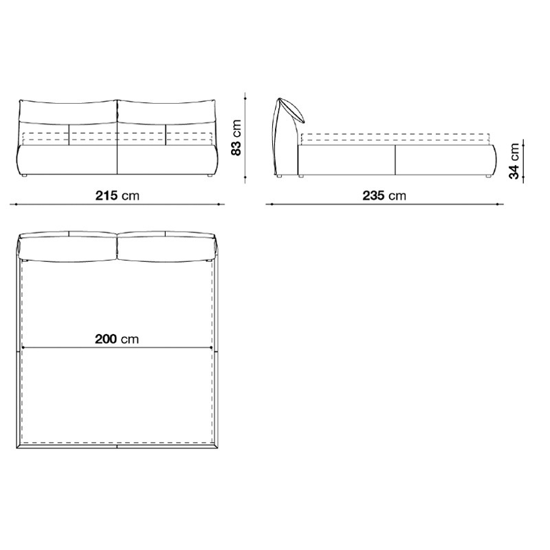 B&B Italia BAMBOLETTO Bett - für Matratze 200 x 200