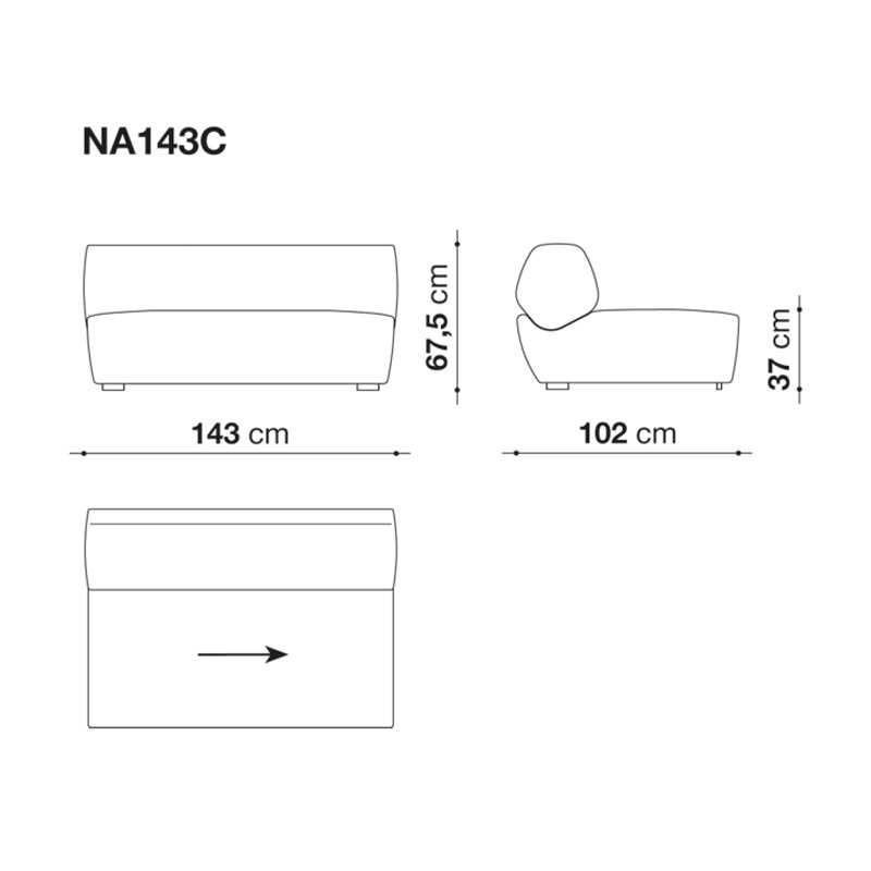 B&B Italia NAVIGLIO Mittelelement - Breite 143 cm 