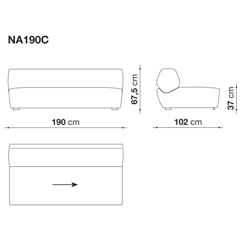 B&B Italia NAVIGLIO Mittelelement - Breite 190 cm 