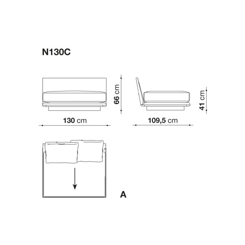 B&B Italia NOONU Mittelelement - 130 x 109 cm