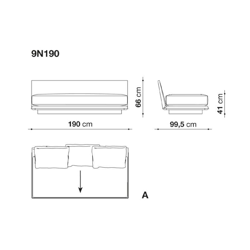 B&B Italia NOONU Mittelelement - 190 x 99 cm