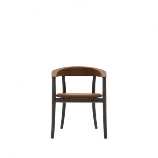 B&B Italia BELLE Armlehnstuhl, Lehne mit Lederbezug