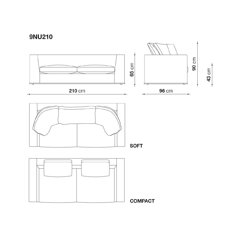 Maxalto OTIUM SOFT Sofa 210 cm