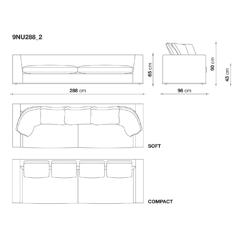 Maxalto OTIUM SOFT Sofa 288 cm