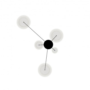 Marset CLUSTER Runder Baldachin 50W, 9 Kabeleingänge