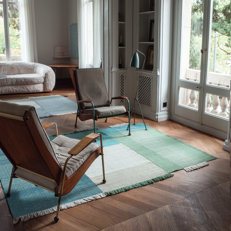 Nanimarquina TRES Verde Teppich im Wohnzimmer