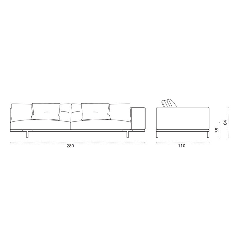 Ethimo COSTIERA XL Sofa-Endelement Links