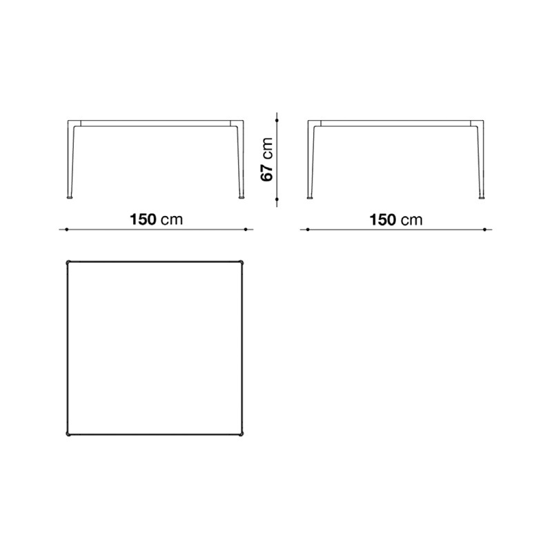 MIRTO OUTDOOR Tisch, quadratisch - LOW-Höhe 67 cm
