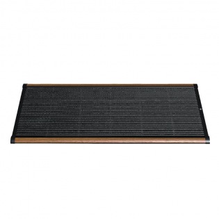 Rizz OUTDOOR Fußmatte Black mit Teakleiste