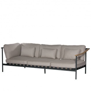 Around Teak / Alu Lounge 3-Sitzer Endelement rechts