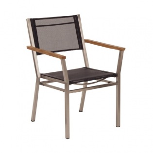 Barlow Tyrie EQUINOX Armlehnstuhl mit Teak-Armlehne