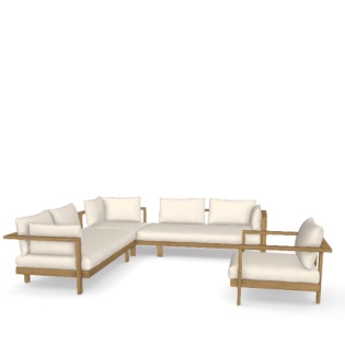 Tribù PURE SOFA Teak Kombination 8