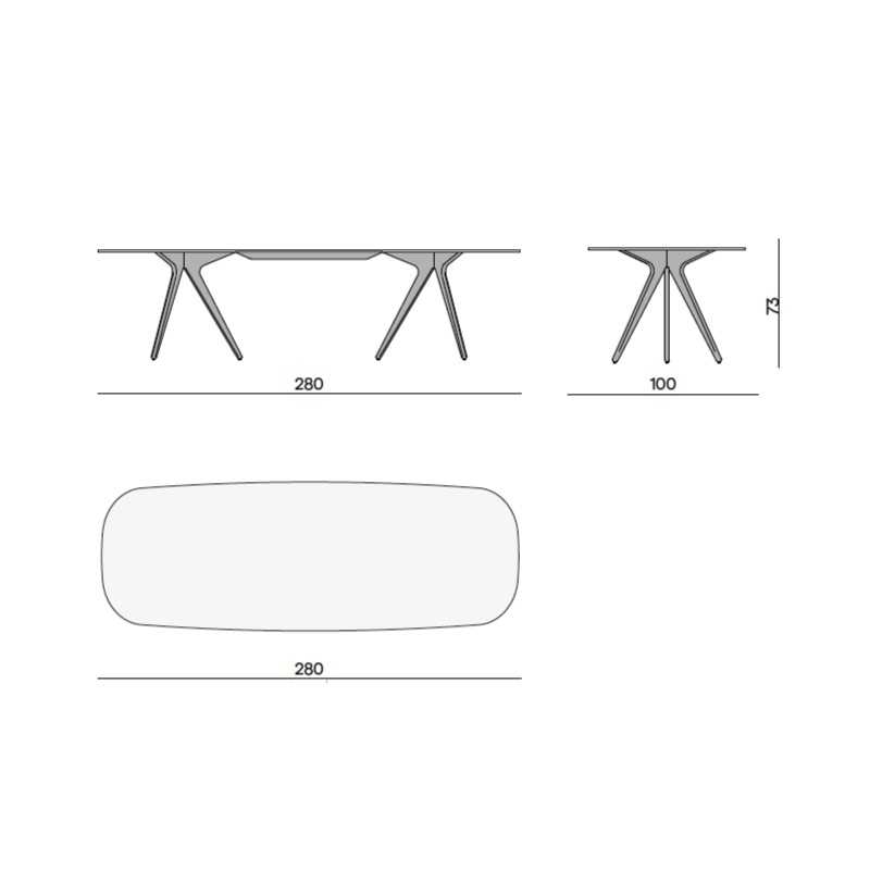 TORSA Gartentisch 280 x 100 cm - Skizze