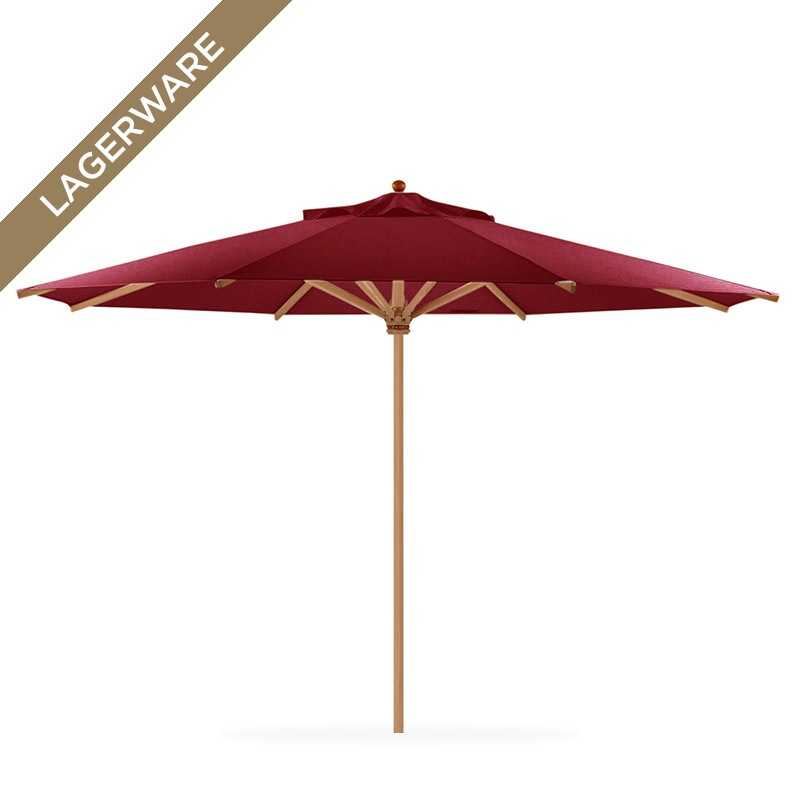 Weishäupl Teak Schirm Ø 450 cm mit Flaschenzug, bordeaux