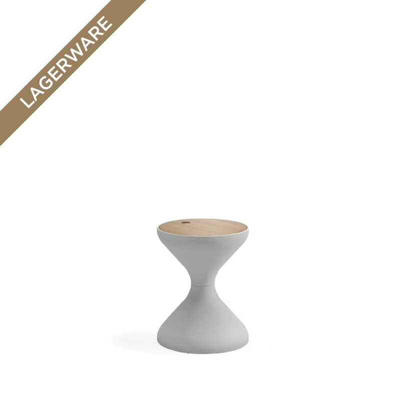 Gloster BELLS Beistelltisch, White mit Teakplatte
