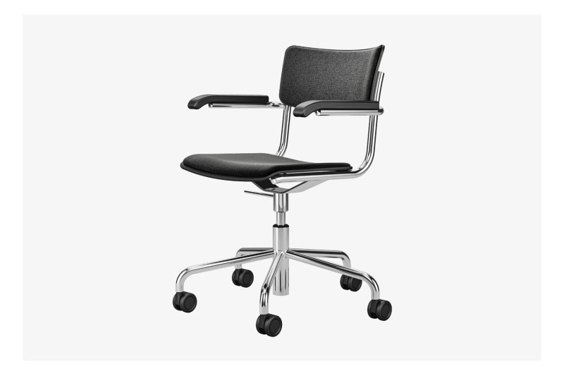 Thonet S 43 PVFDR Drehsessel mit Armlehnen Polster