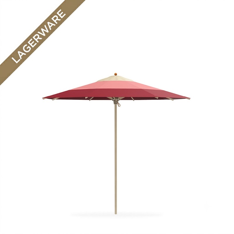Weishäupl Klassiker Schirm Ø 250 cm Breeze, Natur/Rosa/Kirschrot