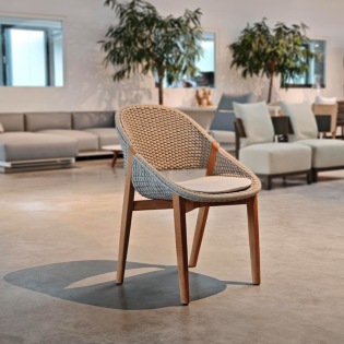 Tribù ELIO Stuhl inkl. Sitzpolster, Teak/Linen/Tagita White