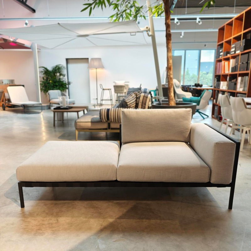 Tribù NATAL ALU SOFA Récamière Wenge/ Polster Natural Seashell