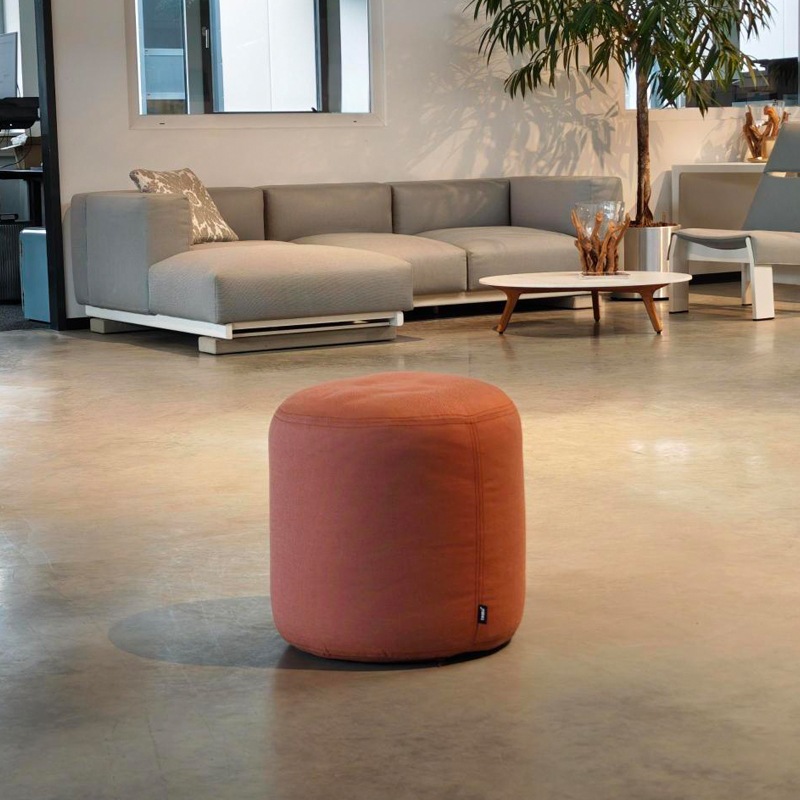 Tribù Outdoor Pouf Ø 45 cm, Bezug Luxury Pumpkin