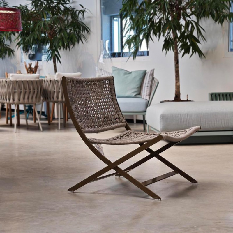 Flexform PETER Outdoor Loungechair, Kaki/ Sand