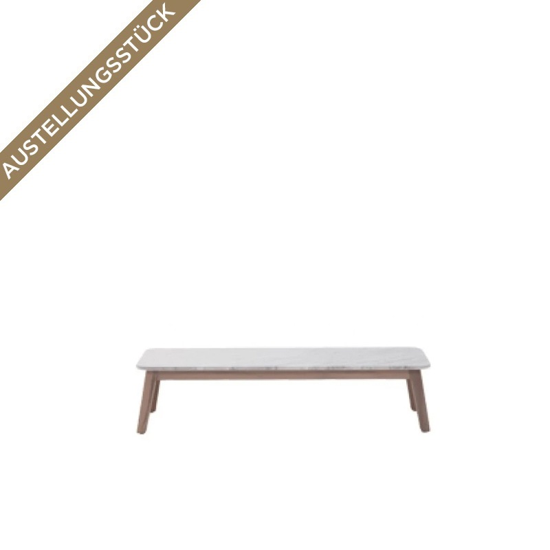 Gervasoni INOUT 867 Couchtisch 150x45 cm, Teak gealtert/ Carrara Marmor