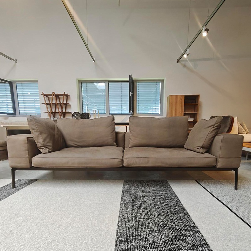 Flexform LIFESTEEL 2-Sitzer Sofa 240 cm inkl. Wurfkissen, Nubuk-Leder