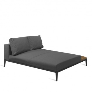 Schutzhülle Grid Chaislongue XL Teakablage Rechts