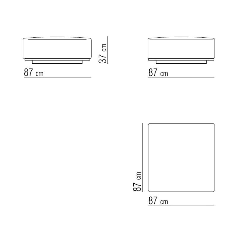 Hocker - Tiefe 87 cm| Breite 87 cm