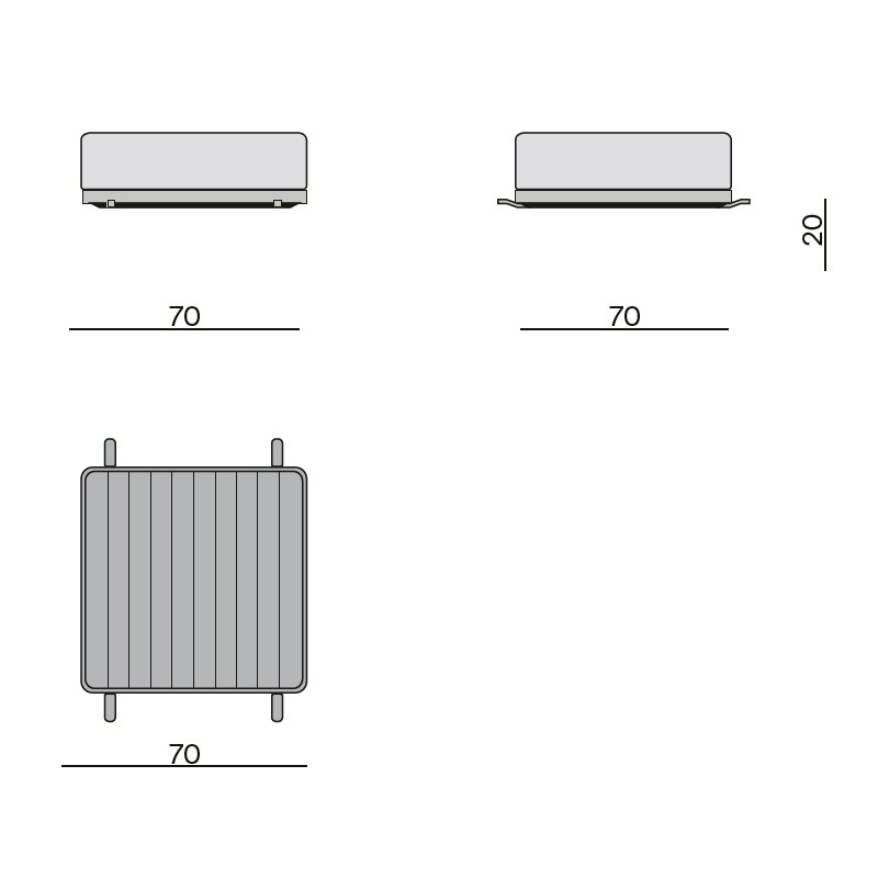 Manutti FLOWS schwebendes Tischlement 70 