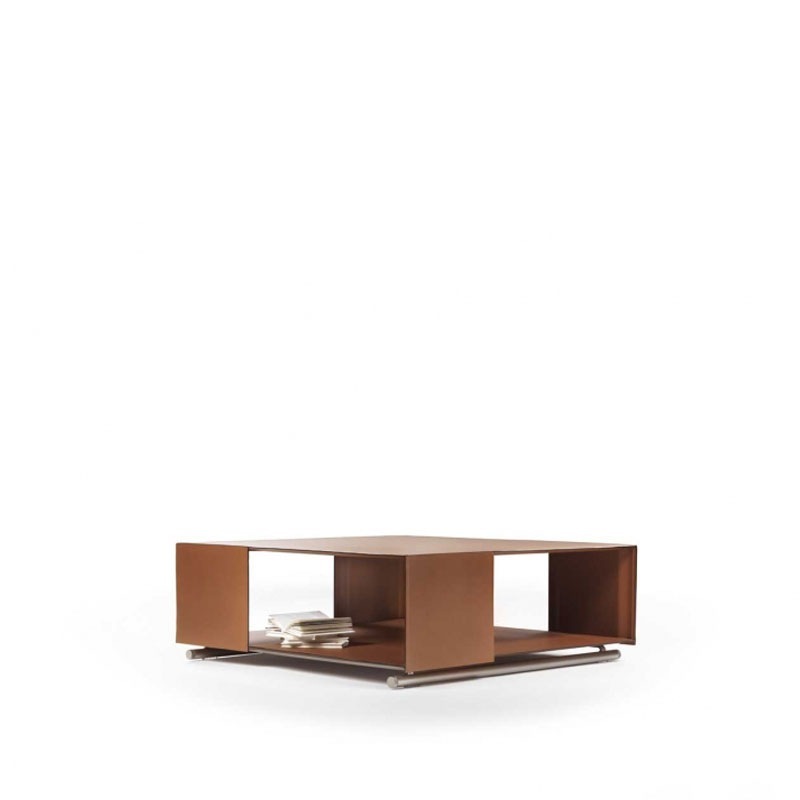 Flexform GROUNDPIECE Couchtisch Leder 97x97 cm