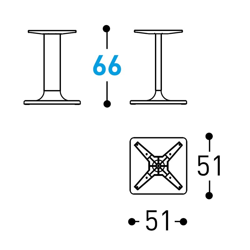 Varaschin PLINTO Gestell für Bistrotisch