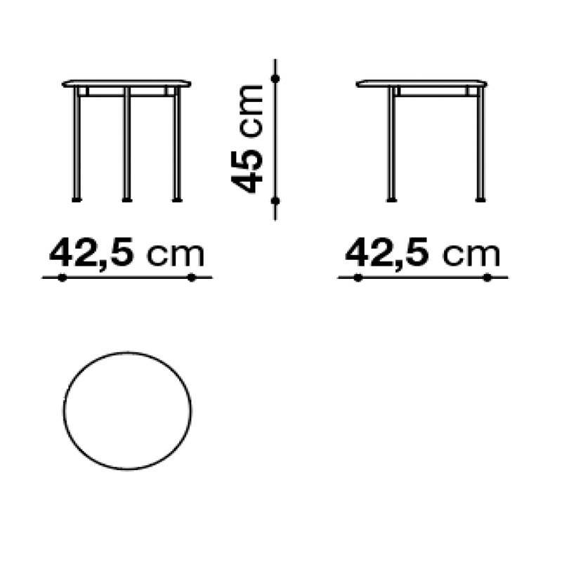 B&B Italia Outdoor BOREA Beistelltisch rund Ø 42 cm - Tischplatte Teak oder Lavastein