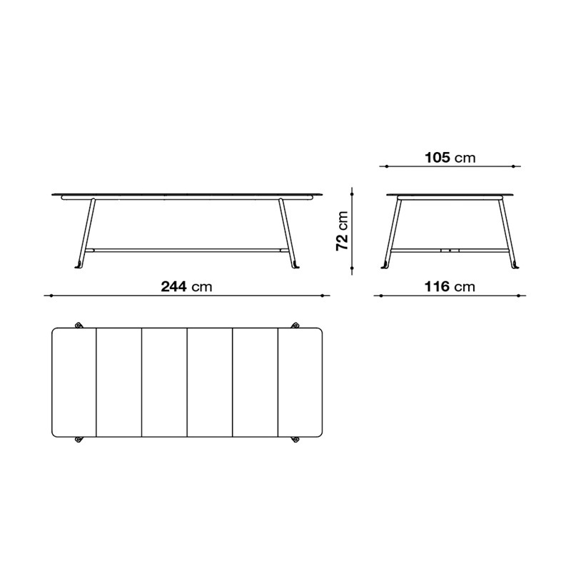 B&B Italia Outdoor BOREA Tisch - 244 cm