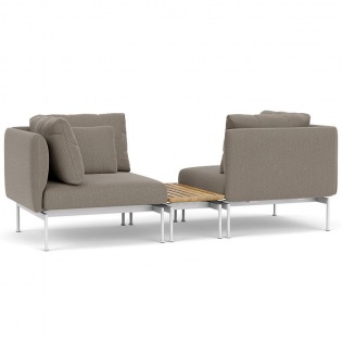 BarlowTyrie LAYOUT Tête-à-Tête Sofa mit Teakablage