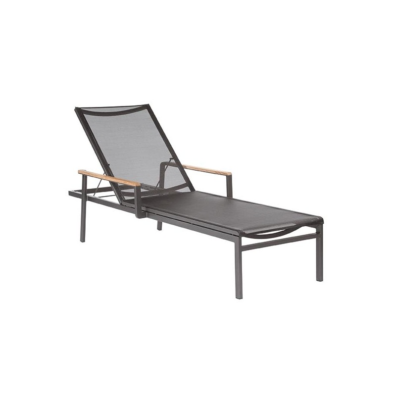 Barlow Tyrie AURA Sonnenliege mit Teak-Armlehne