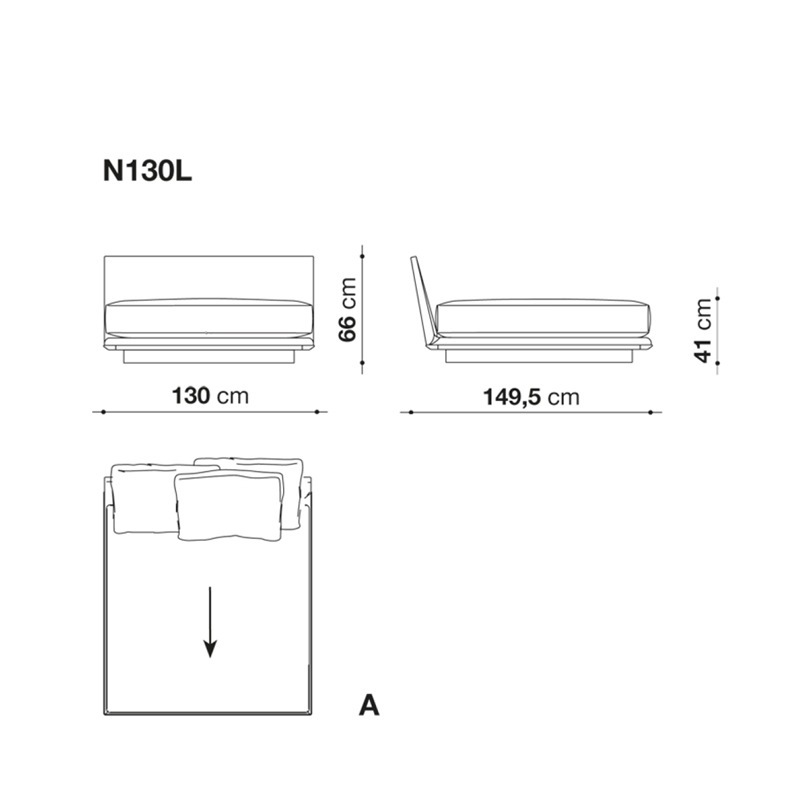 B&B Italia NOONU Mittelelement - 130 x 149 cm