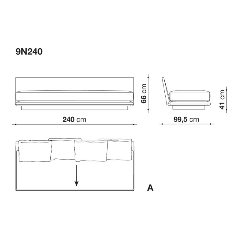 B&B Italia NOONU Mittelelement - 240 x 99 cm