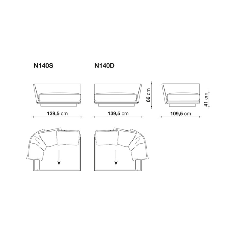 B&B Italia NOONU Eck-/Endelement - 139 x 109 cm