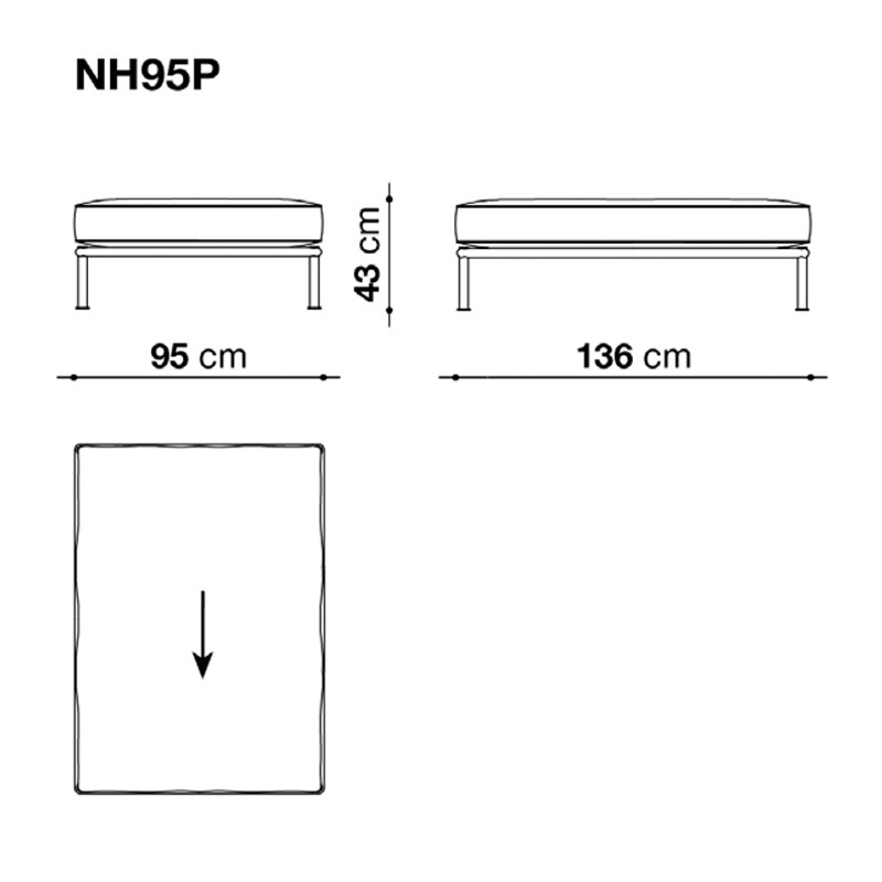 B&B Italia NOOCH OUTDOOR Sofa Hocker - 95 x 136 cm
