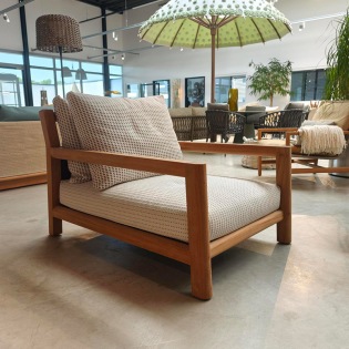 B&B Italia PABLO OUTDOOR Loungesessel, Teak/Lamar/Lilia/Lamone
