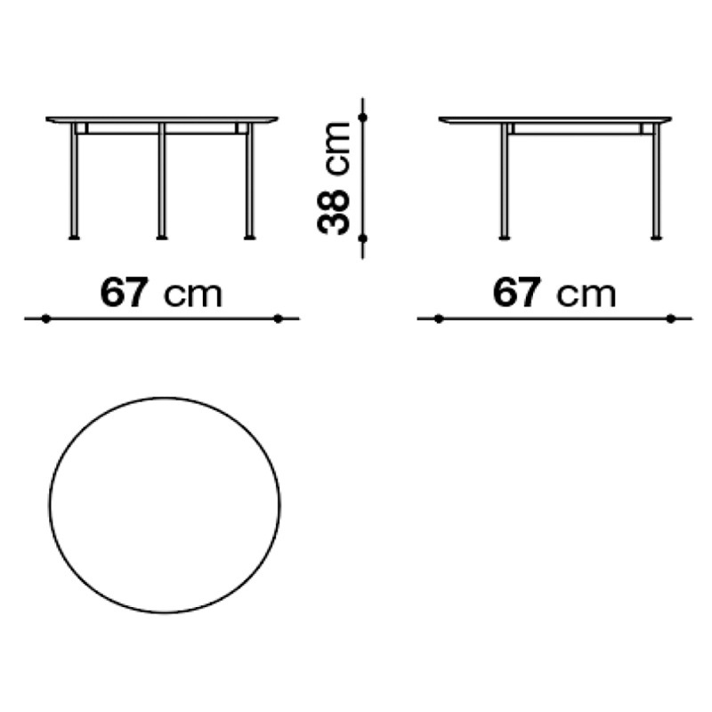 B&B Italia Outdoor BOREA Couchtisch Ø 67 cm - Tischplatte Stahl