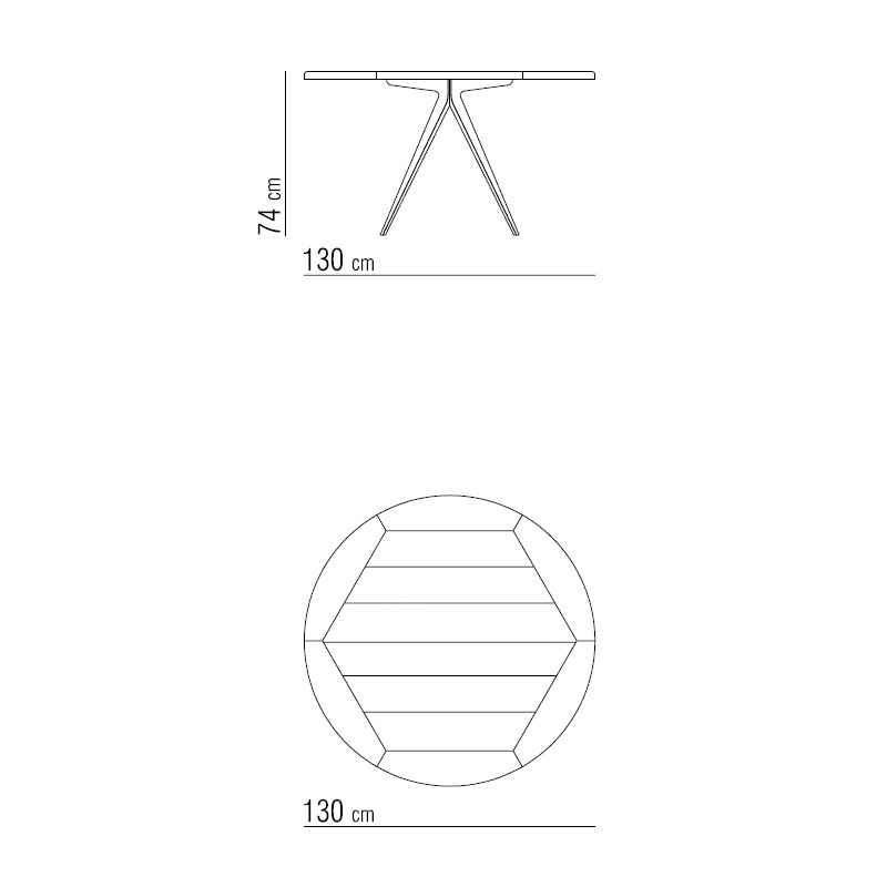 ZEFIRO OUTDOOR Tisch, Holz, rund - Ø 130 cm