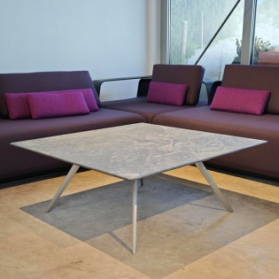 Flexform ZEFIRO OUTDOOR Couchtisch 100x100 cm, matt gebürstet/ Platte Cardoso
