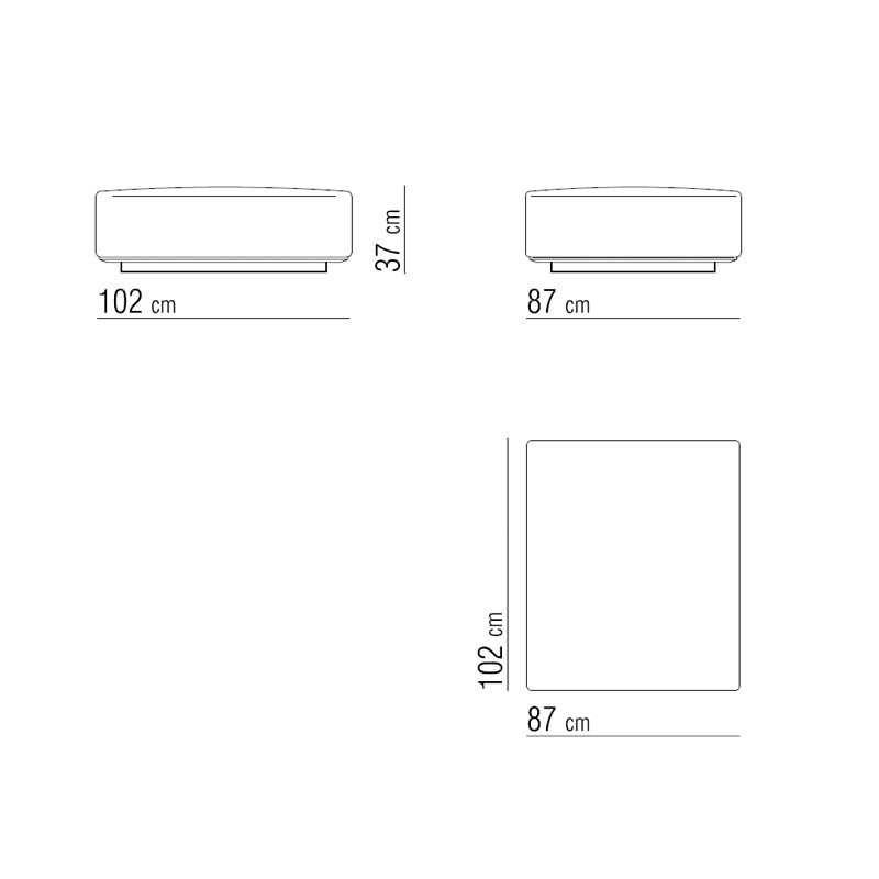 Hocker Lounge - Tiefe 102 cm
