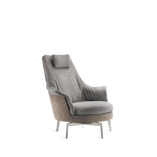 Flexform GUSCIOALTO Light Drehsessel Metallgestell