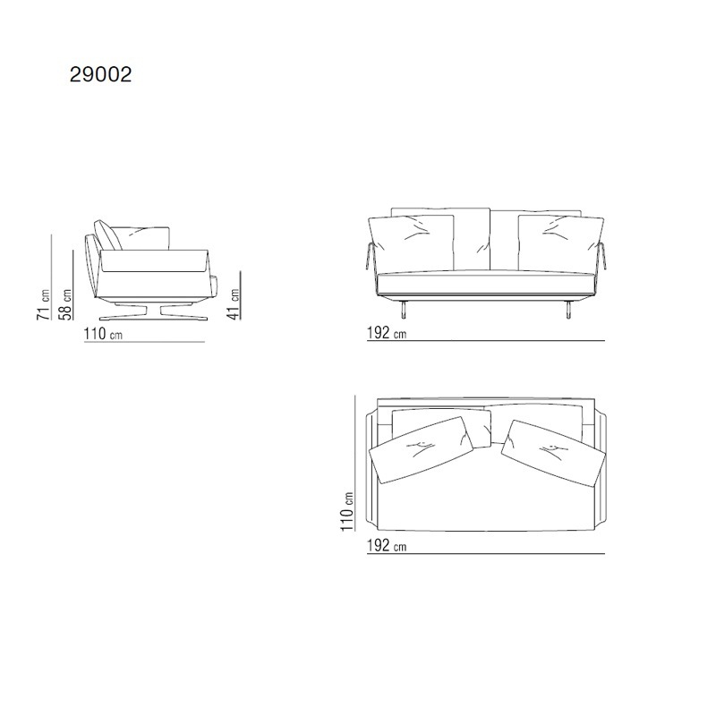 Flexform BRETTON Sofa - Breite 192 cm